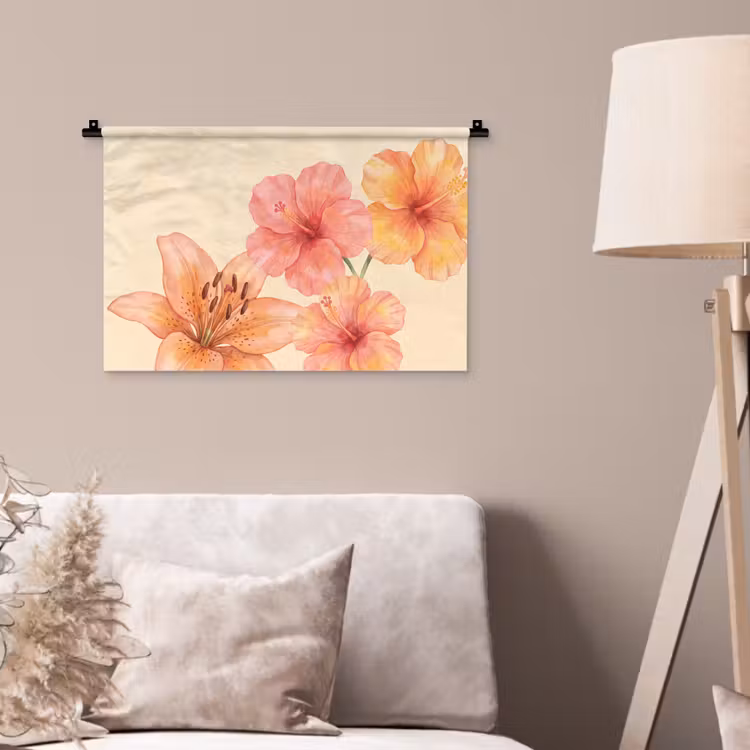 Wandkleed - Bloemen - Aquarel - Natuur — 2