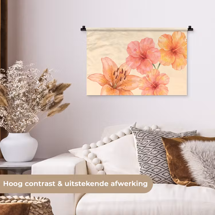 Wandkleed - Bloemen - Aquarel - Natuur — 4