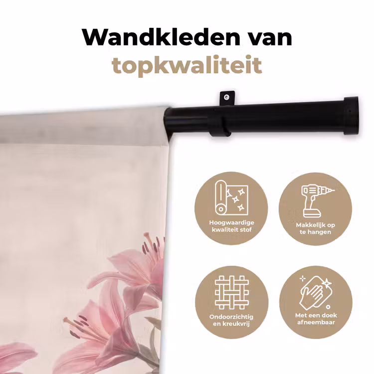Wandkleed - Bloemen - Delicaat - Flora — 3