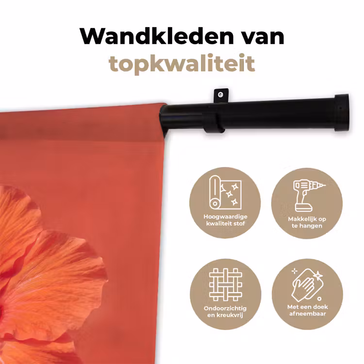 Wandkleed - Bloemen - Oranje - Natuur — 3