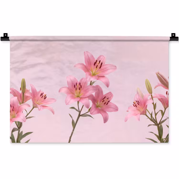 Wandkleed - Bloemen - Zacht - Roze — 1