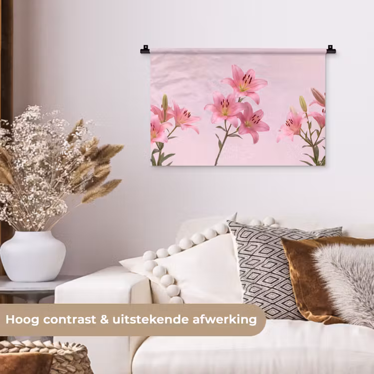 Wandkleed - Bloemen - Zacht - Roze — 4
