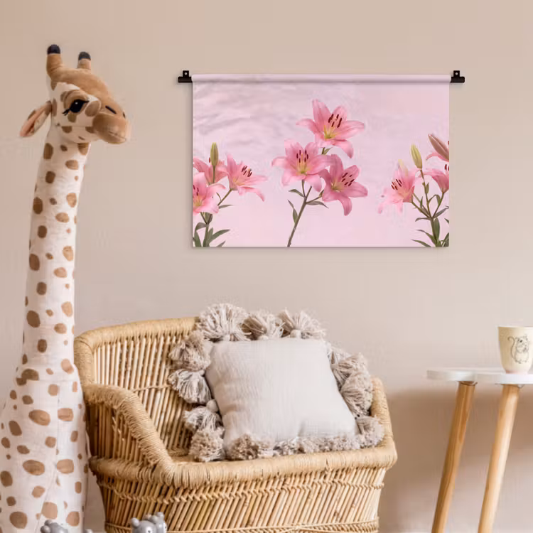 Wandkleed - Bloemen - Zacht - Roze — 5