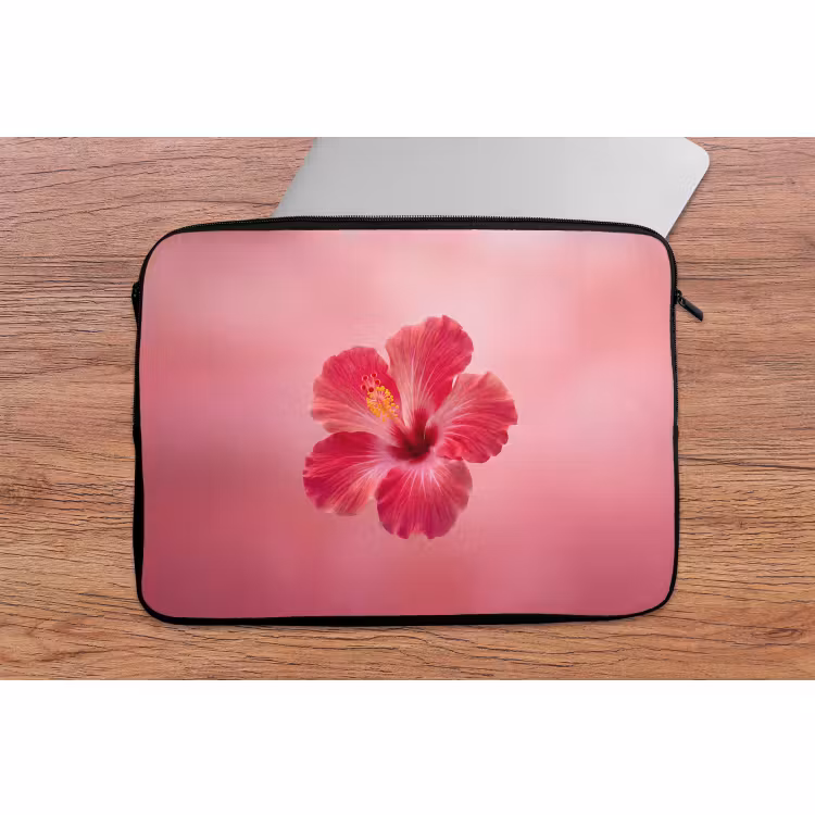 Laptophoes Rode bloem - Natuur — 2