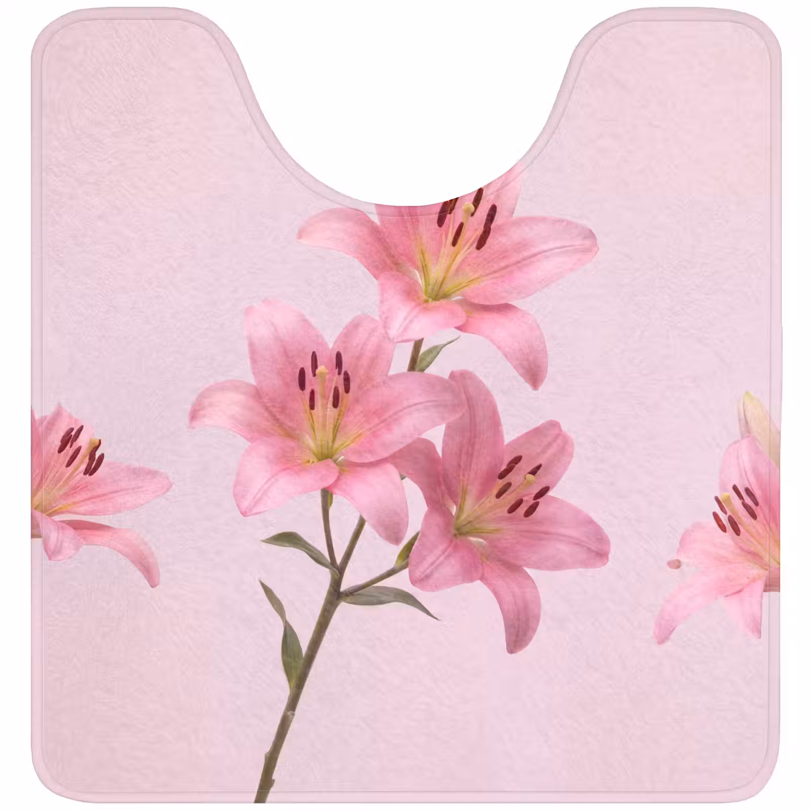 WC Mat - Bloemen - Zacht - Roze — 1