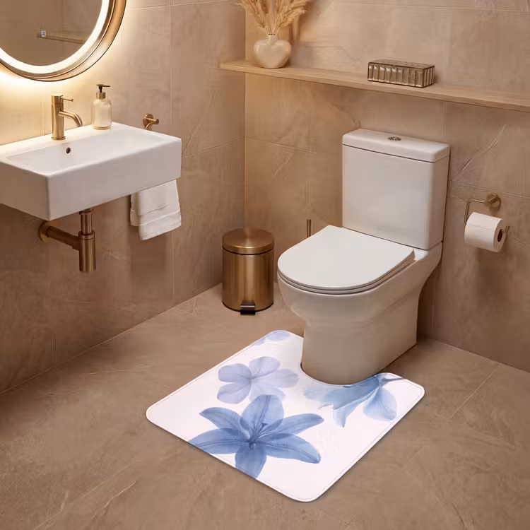 WC Mat - Bloemen - Transparant - Modern — 3