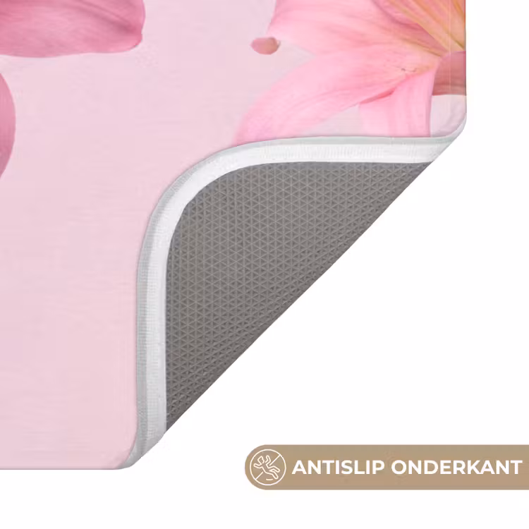 WC Mat - Bloemen - Zacht - Roze — 4