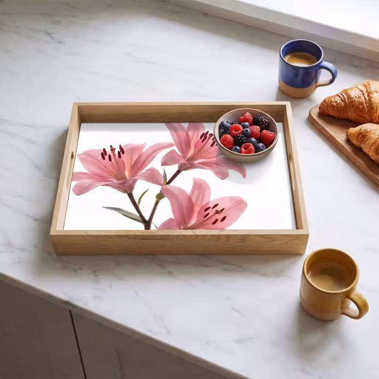 Dienblad - Bloemen - Zacht - Modern — 4