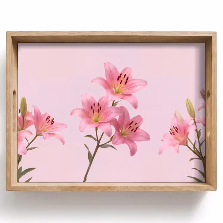 Dienblad - Bloemen - Zacht - Roze — 1