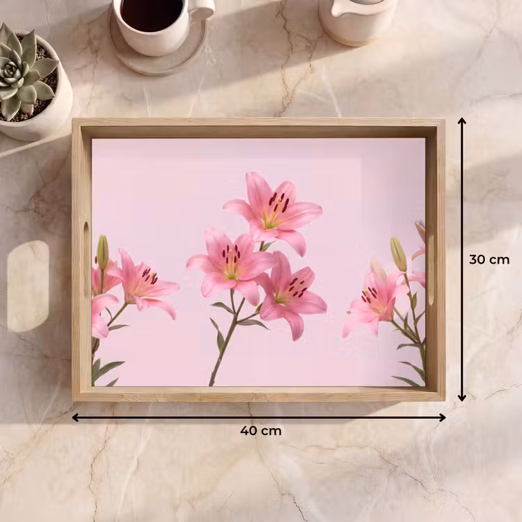 Dienblad - Bloemen - Zacht - Roze — 9