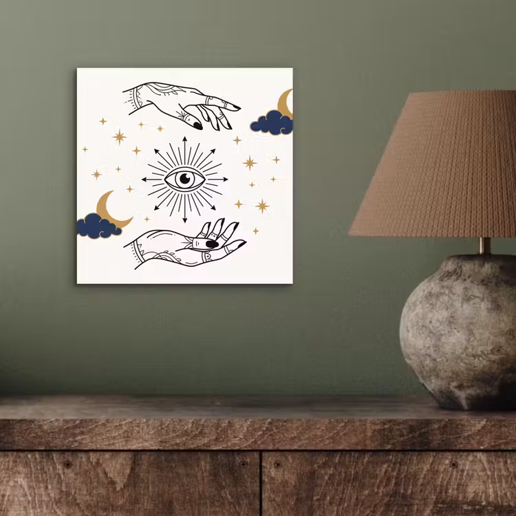 Aluminium schilderij - Handen - Mystiek - Symbolen — 3