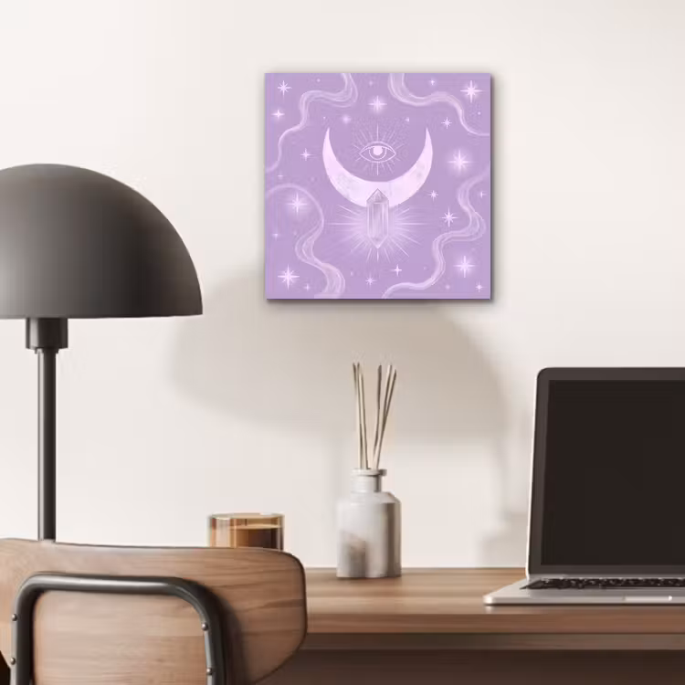 Aluminium schilderij - Maan - Mystiek - Paars — 6