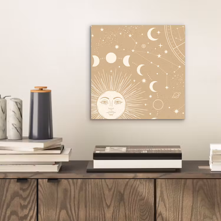 Aluminium schilderij - Zon - Maan - Sterren — 2