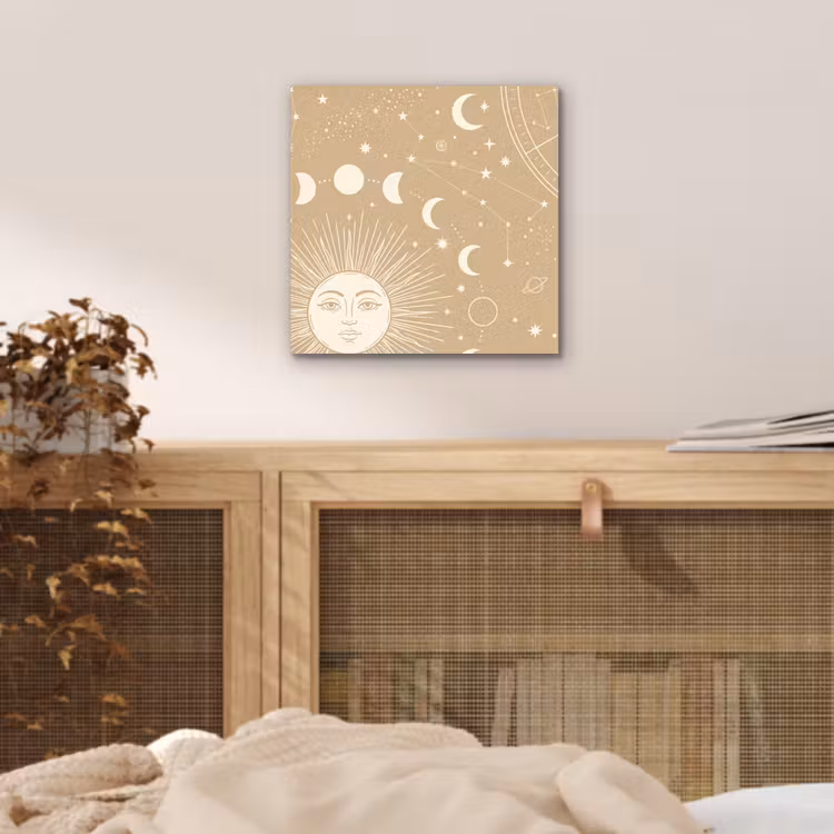 Aluminium schilderij - Zon - Maan - Sterren — 4