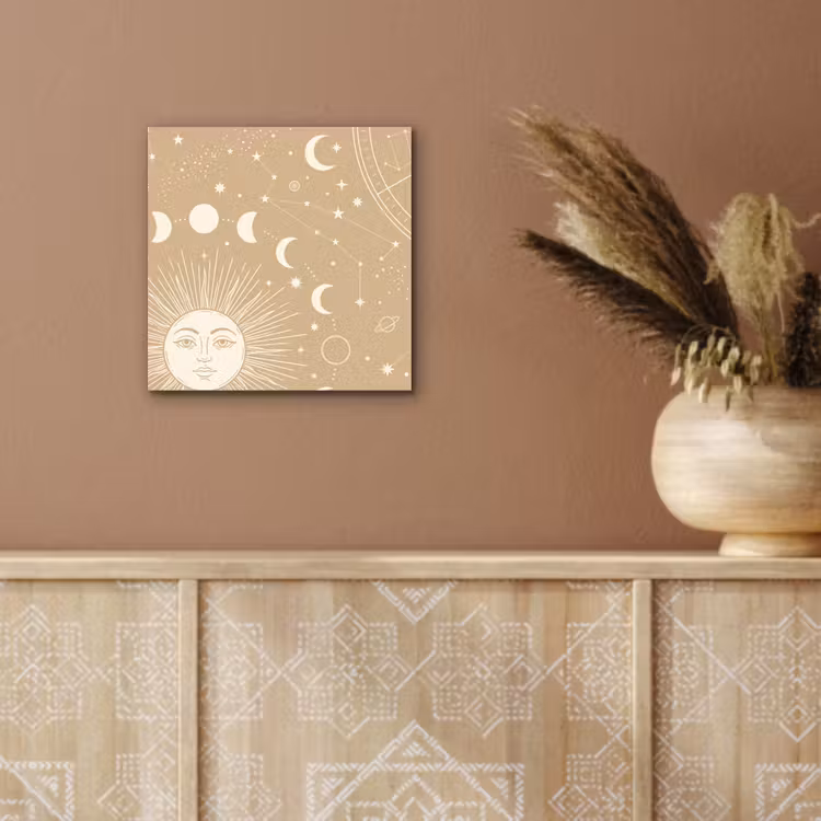 Aluminium schilderij - Zon - Maan - Sterren — 5