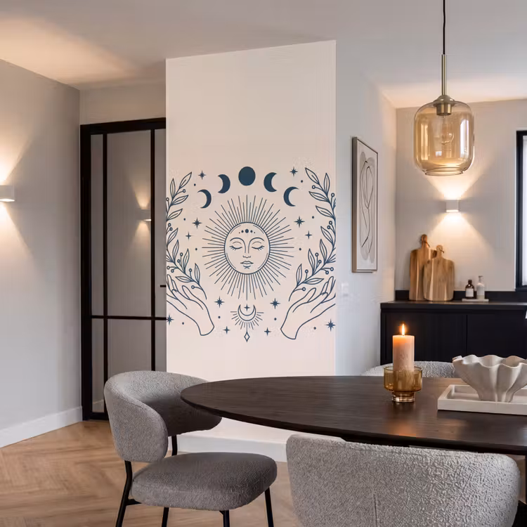 Behang - Zon Maan Illustratie — 5