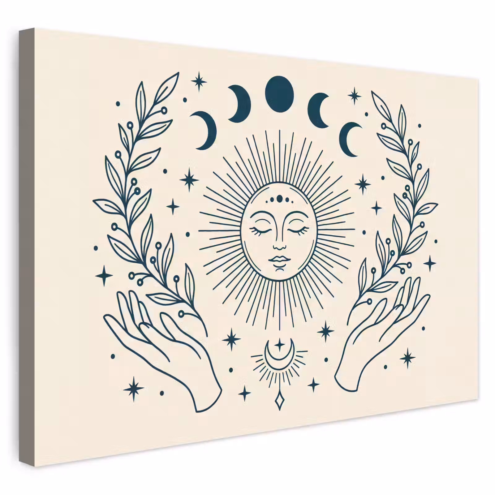 Buiten canvas - Zon Maan Illustratie — 1
