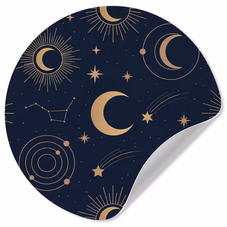 Behangcirkel - Maan - Sterren - Goud — 1