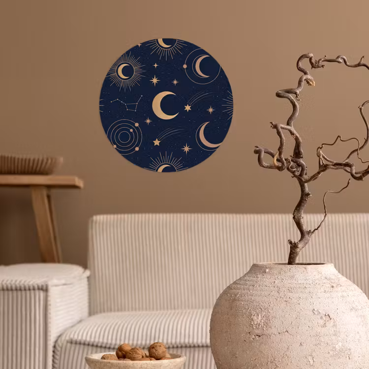 Behangcirkel - Maan - Sterren - Goud — 2