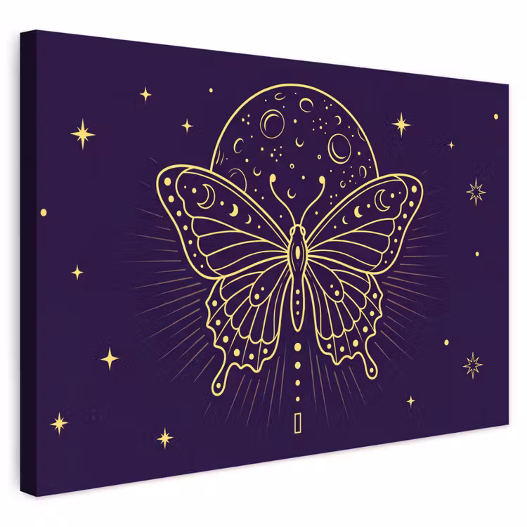 Buiten canvas - Vlinder - Maan - Mystiek — 1