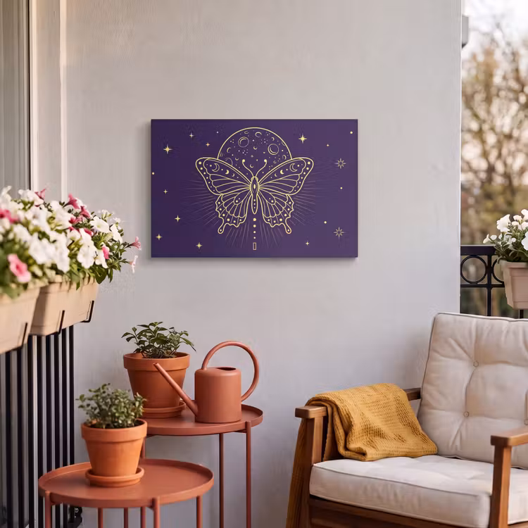 Buiten canvas - Vlinder - Maan - Mystiek — 3
