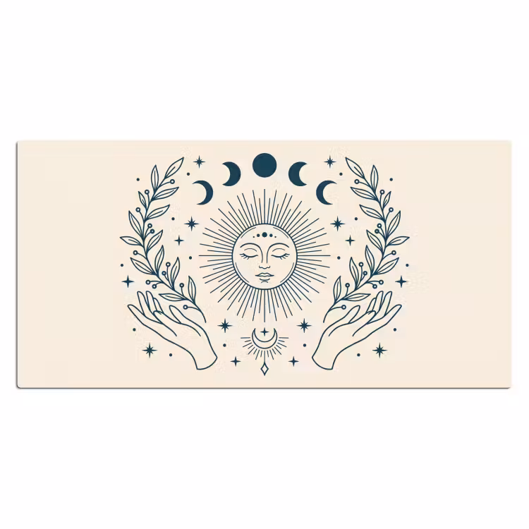 Bureau onderlegger - Zon Maan Illustratie — 2