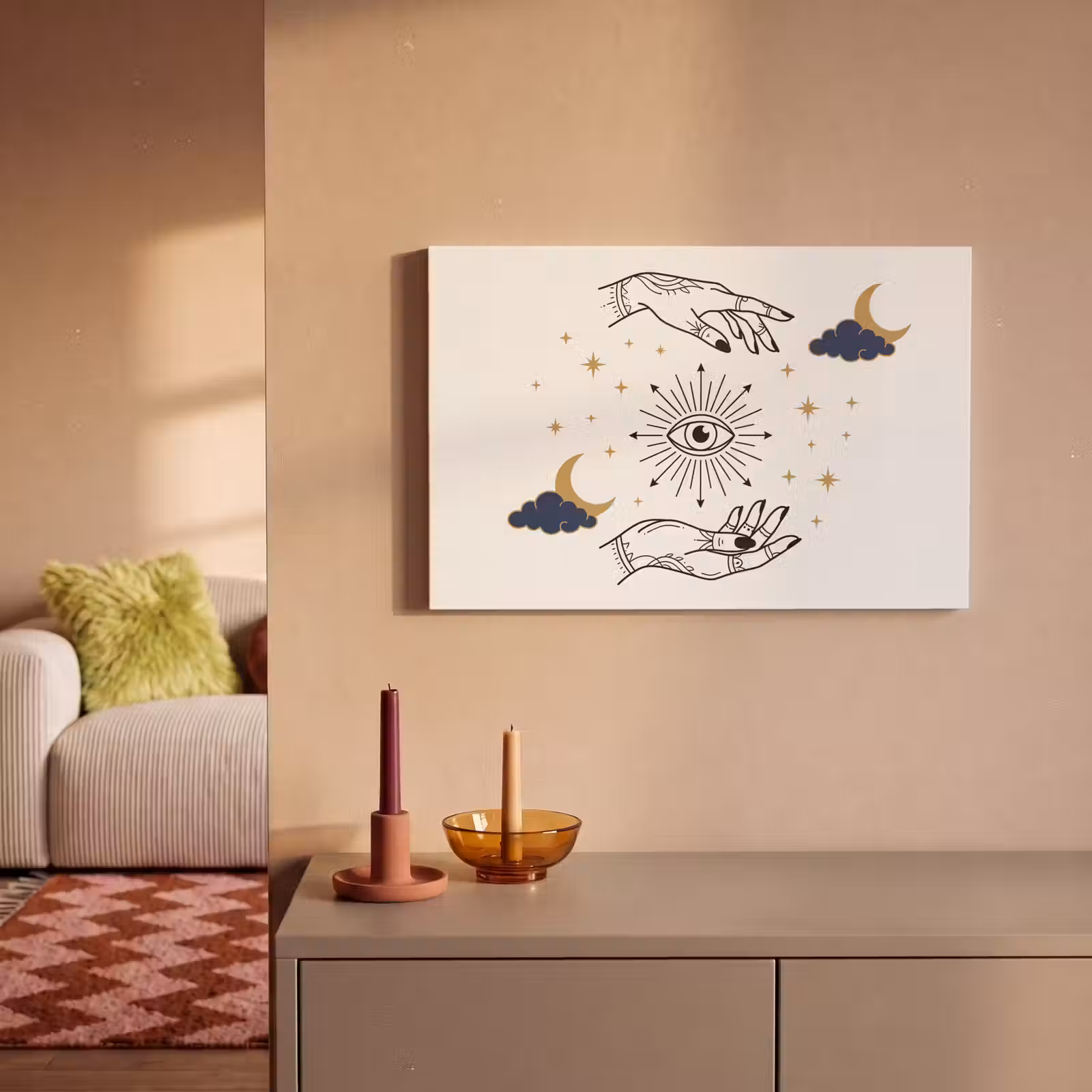 Canvas schilderij - Handen - Mystiek - Symbolen — 1