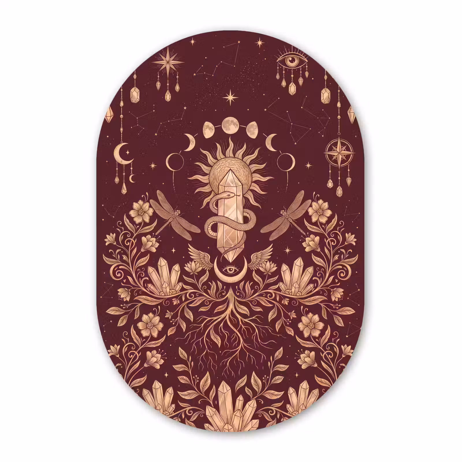 Muurovaal glas - Mystiek - Hemel - Goud — 1