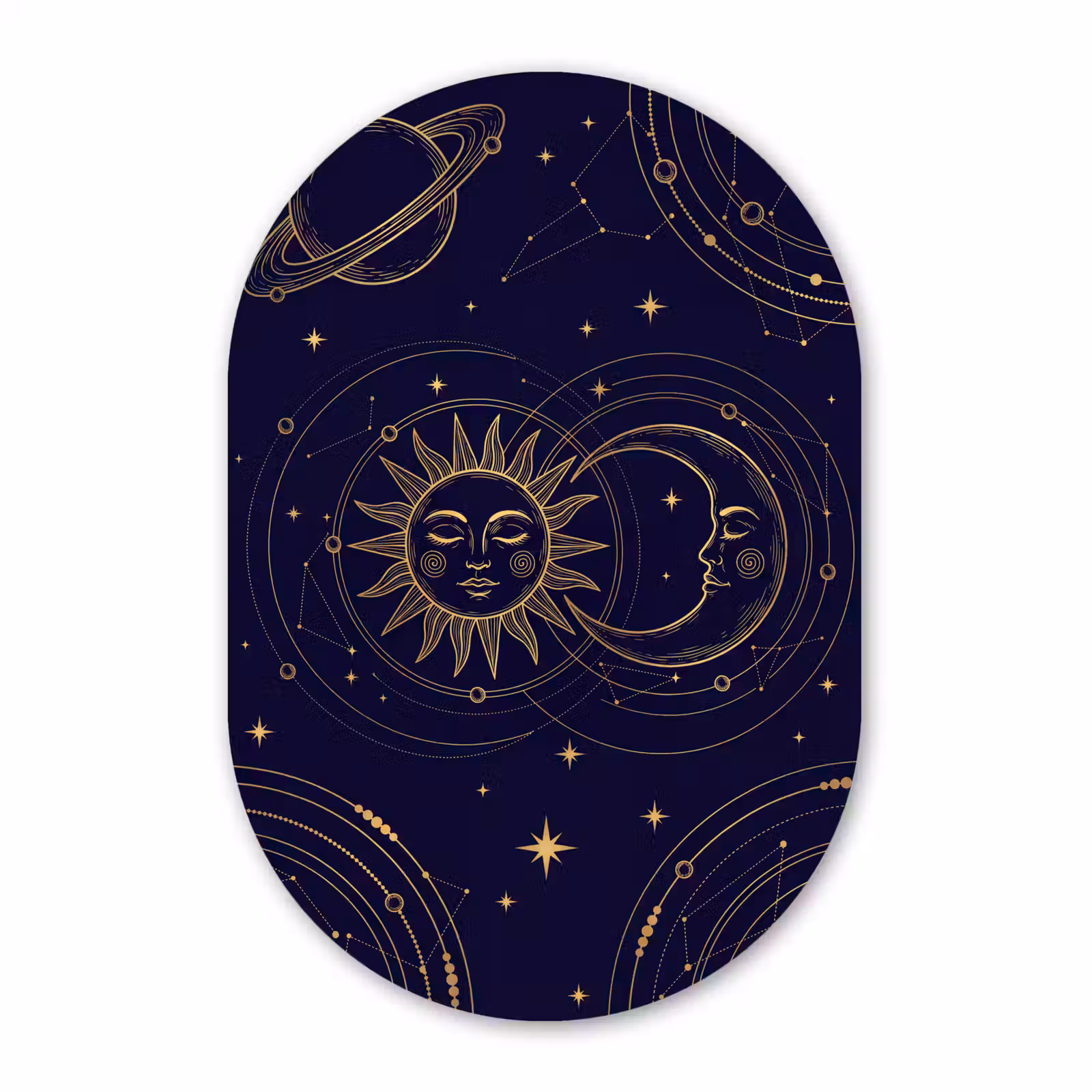 Muurovaal glas - Zon - Maan - Astrologie — 1