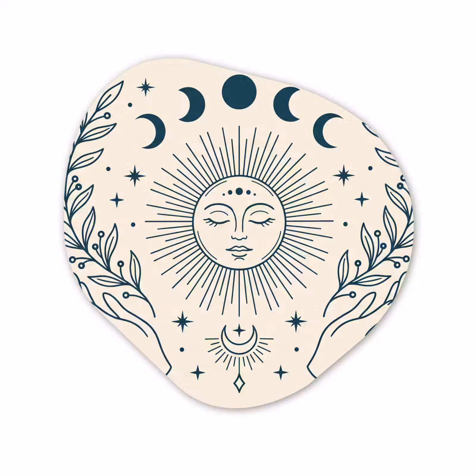 Organisch schilderij glas - Zon Maan Illustratie — 1