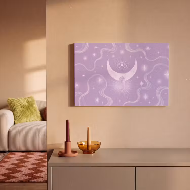 Canvas schilderij - Maan - Mystiek - Paars — 1