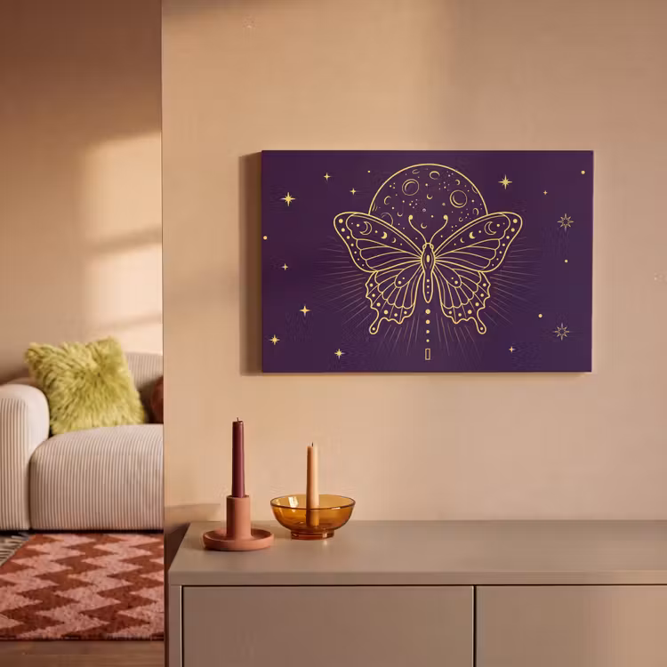 Canvas schilderij - Vlinder - Maan - Mystiek — 1