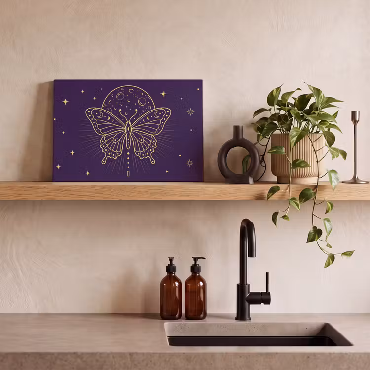 Canvas schilderij - Vlinder - Maan - Mystiek — 2