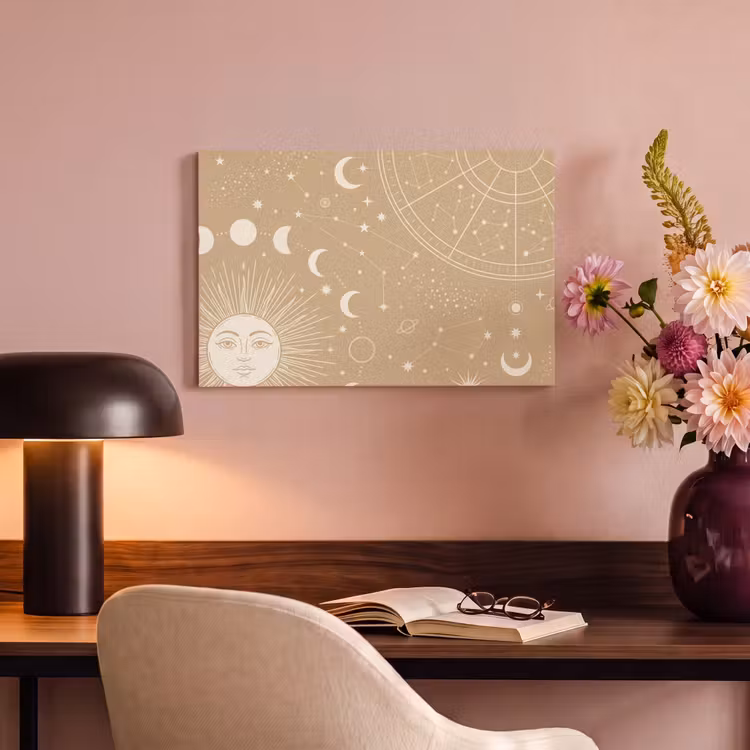 Canvas schilderij - Zon - Maan - Sterren — 3