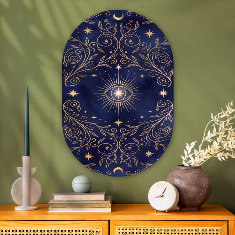 Muurovaal glas - Oog - Patroon - Mystiek — 2