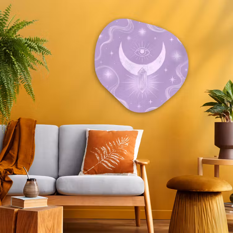 Organisch schilderij glas - Maan - Mystiek - Paars — 3