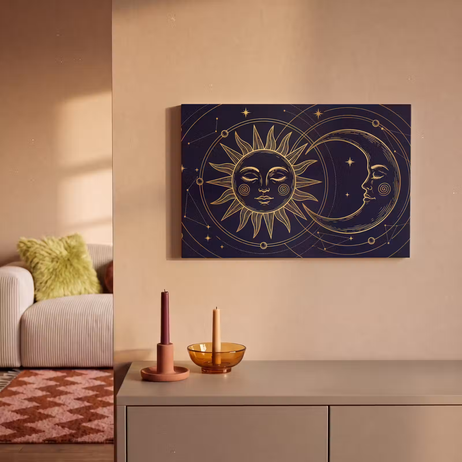 Canvas schilderij - Zon - Maan - Astrologie — 1