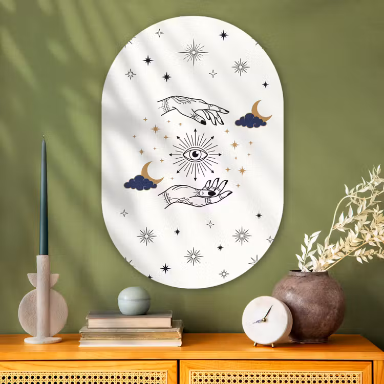 Muurovaal glas - Handen - Mystiek - Symbolen — 2