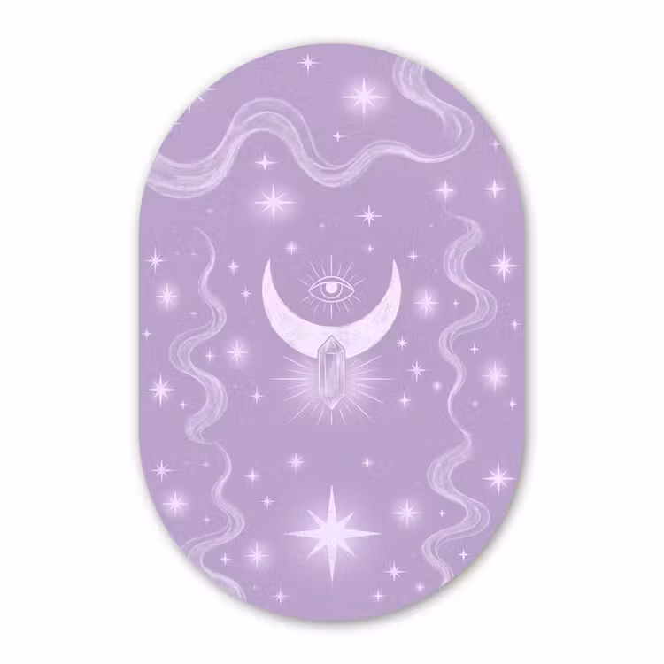 Muurovaal glas - Maan - Mystiek - Paars — 1