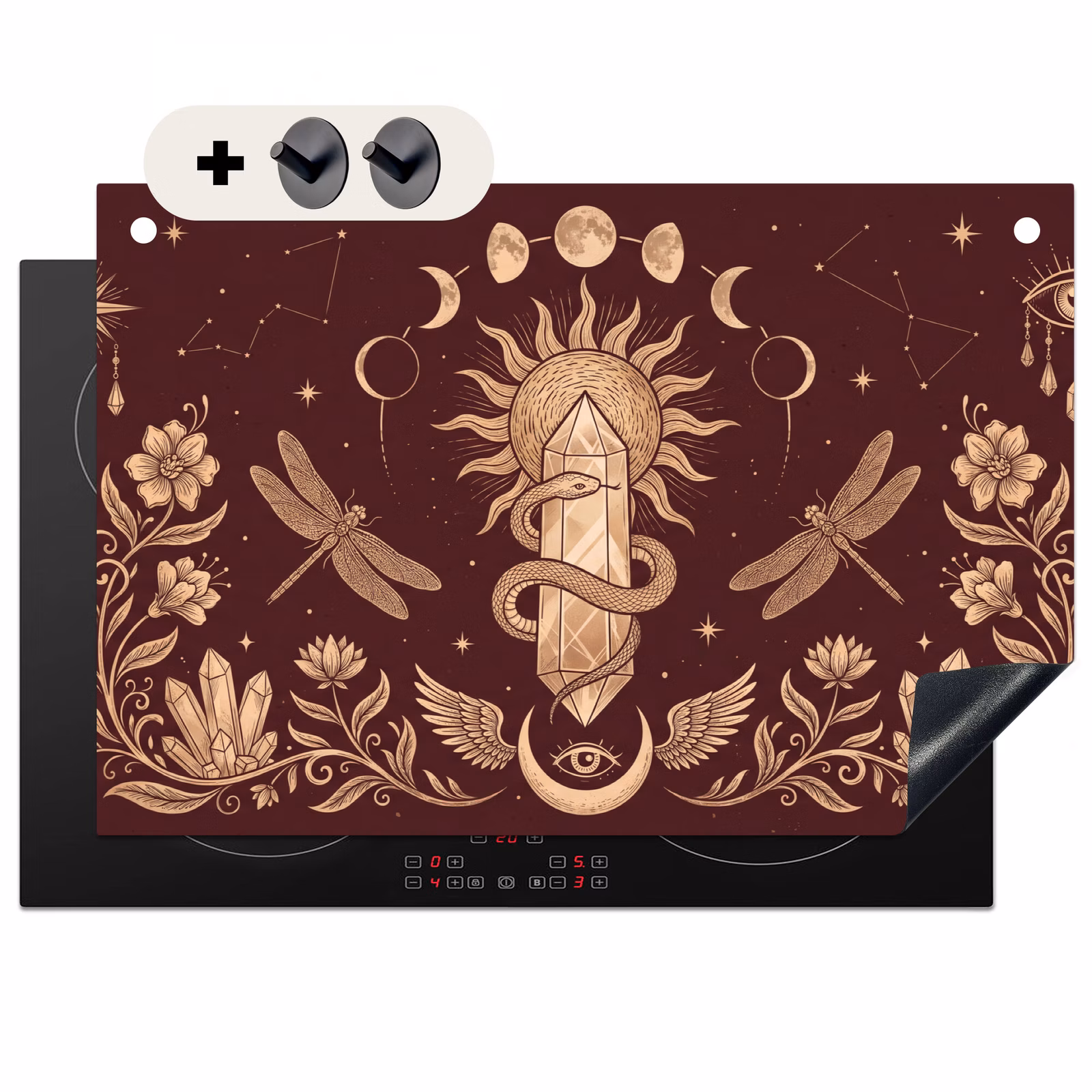 Inductiebeschermer & spatscherm (2in1) - Mystiek - Hemel - Goud — 1