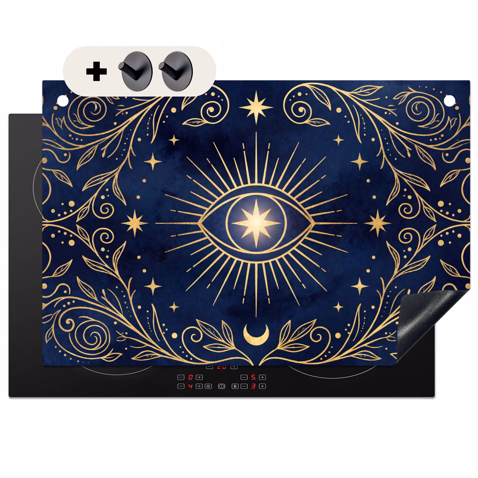 Inductiebeschermer & spatscherm (2in1) - Oog - Patroon - Mystiek — 1