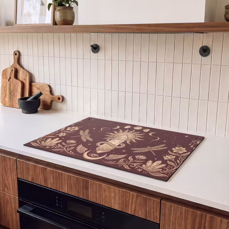 Inductiebeschermer & spatscherm (2in1) - Mystiek - Hemel - Goud — 3