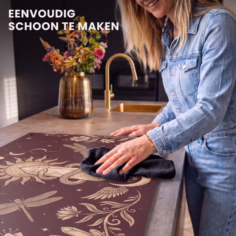 Inductiebeschermer & spatscherm (2in1) - Mystiek - Hemel - Goud — 5