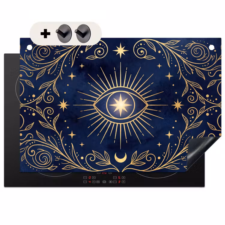 Inductiebeschermer & spatscherm (2in1) - Oog - Patroon - Mystiek — 1