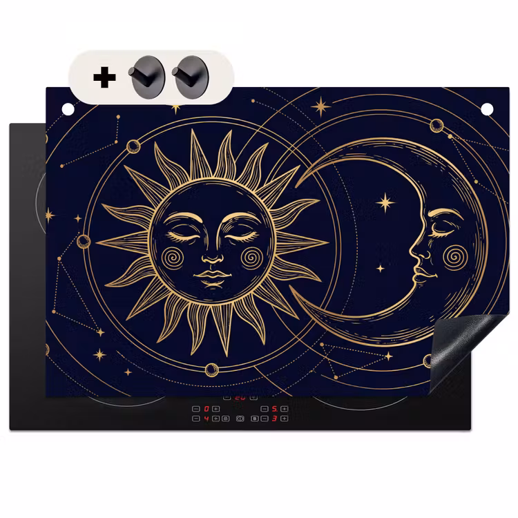 Inductiebeschermer & spatscherm (2in1) - Zon - Maan - Astrologie — 1
