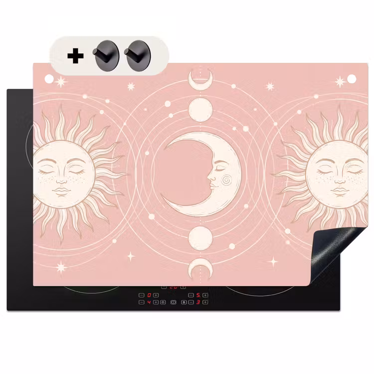 Inductiebeschermer & spatscherm (2in1) - Zon - Sterren - Hemel — 1