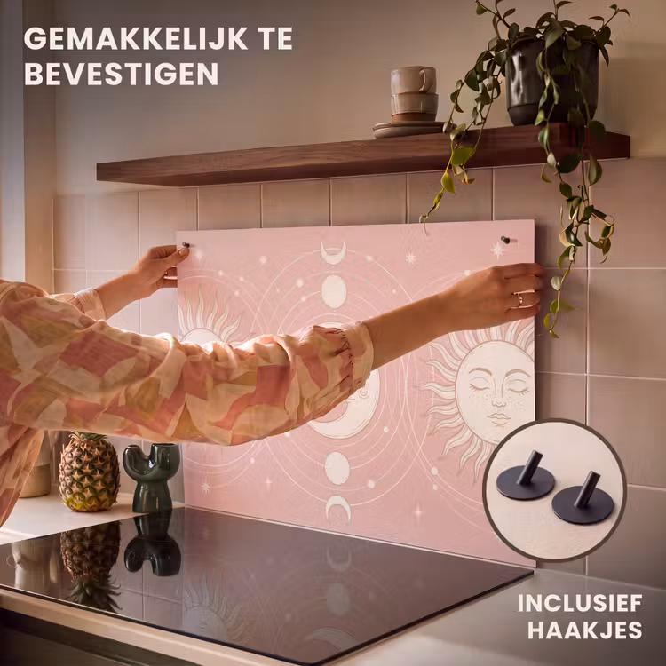 Inductiebeschermer & spatscherm (2in1) - Zon - Sterren - Hemel — 7
