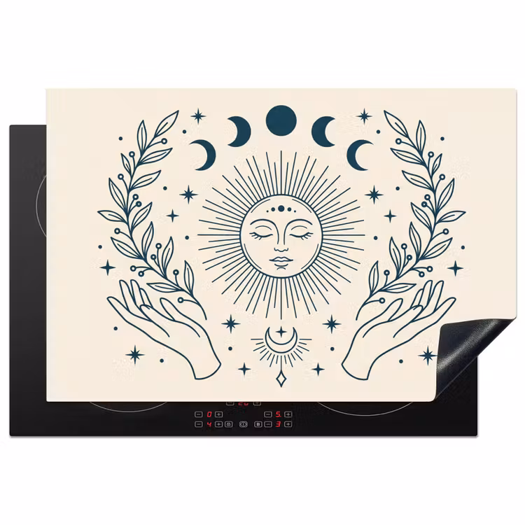 Inductiebeschermer - Zon Maan Illustratie — 1