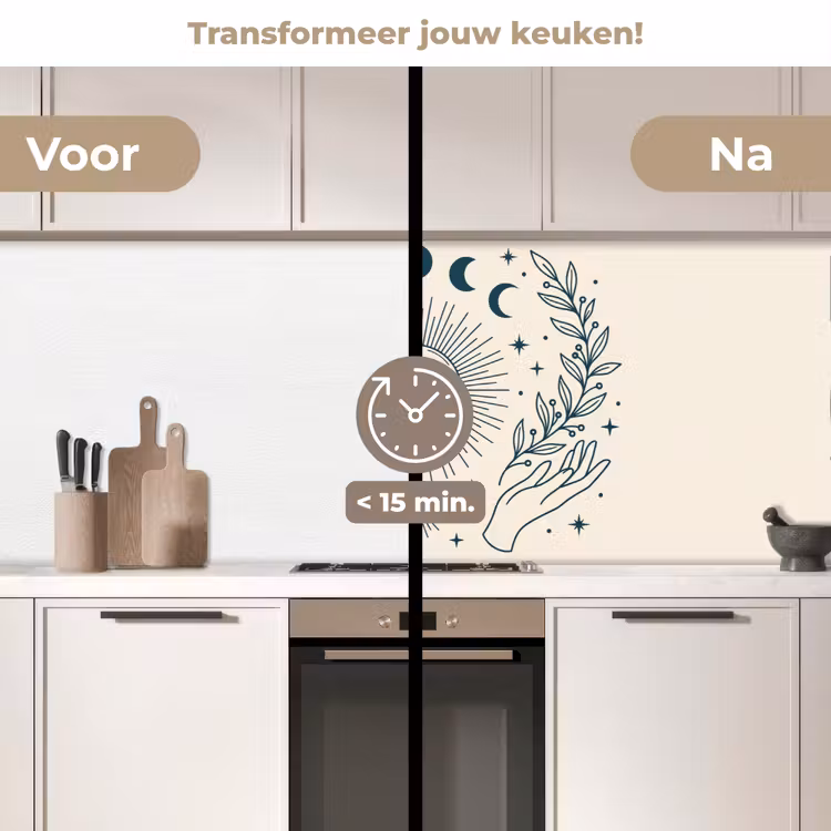 Keuken achterwand - Zon Maan Illustratie — 3