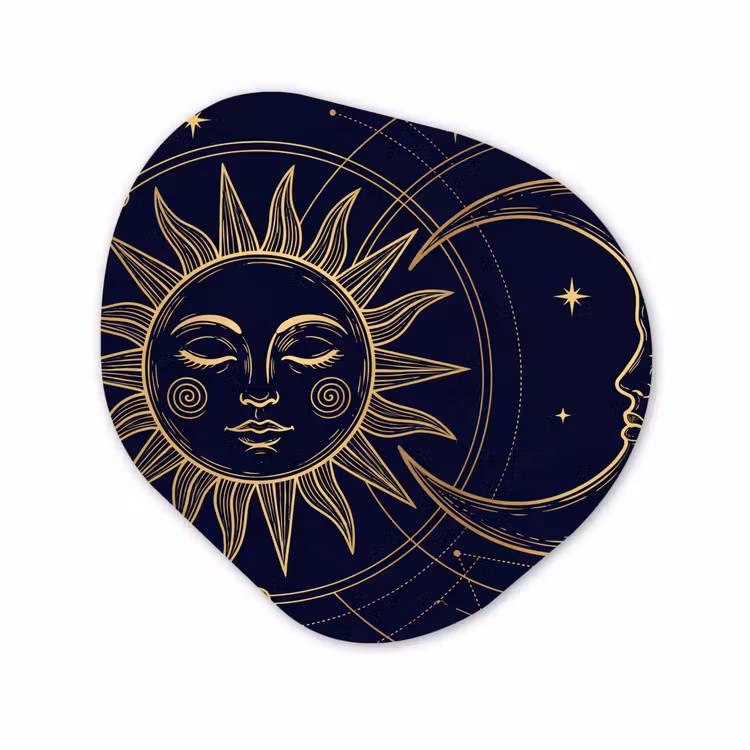 Organisch schilderij glas - Zon - Maan - Astrologie — 1